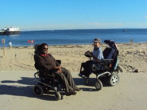 Srin and Martyn at the beach