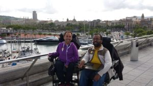 Srin and Martyn Sibley at a marina