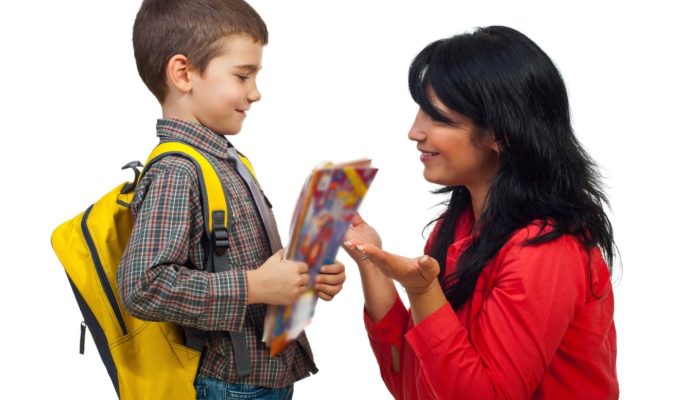 Back to School boy and teacher