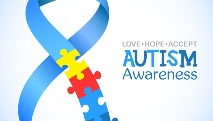 Autism Awareness Month Notice with Puzzle Symbol