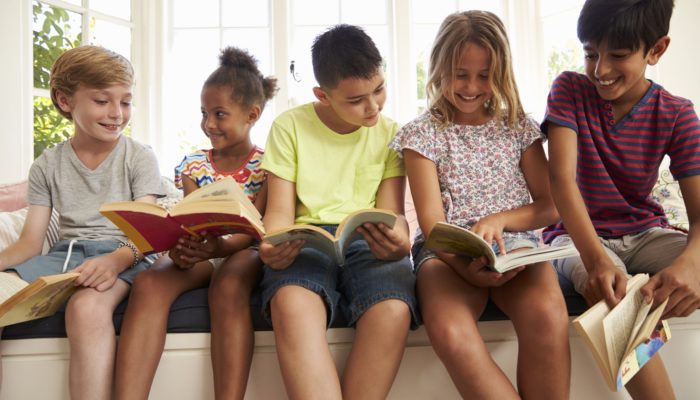 Group of Children Reading Books
