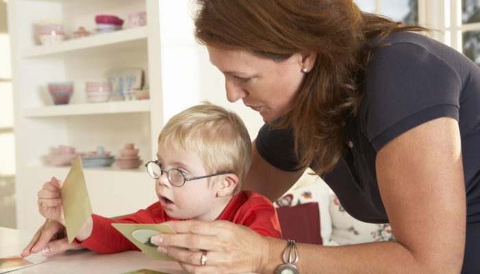 Speech Therapist working with a student with special needs