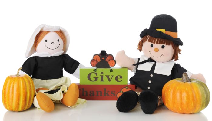Two Thanksgiving Toy Pilgrims