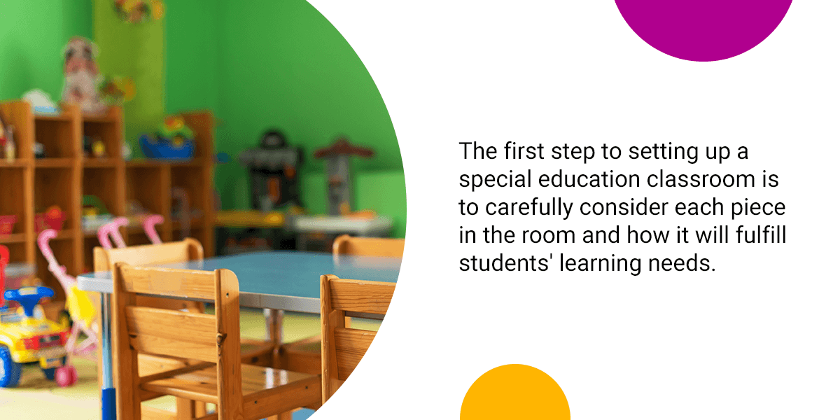 First step of a special education classroom